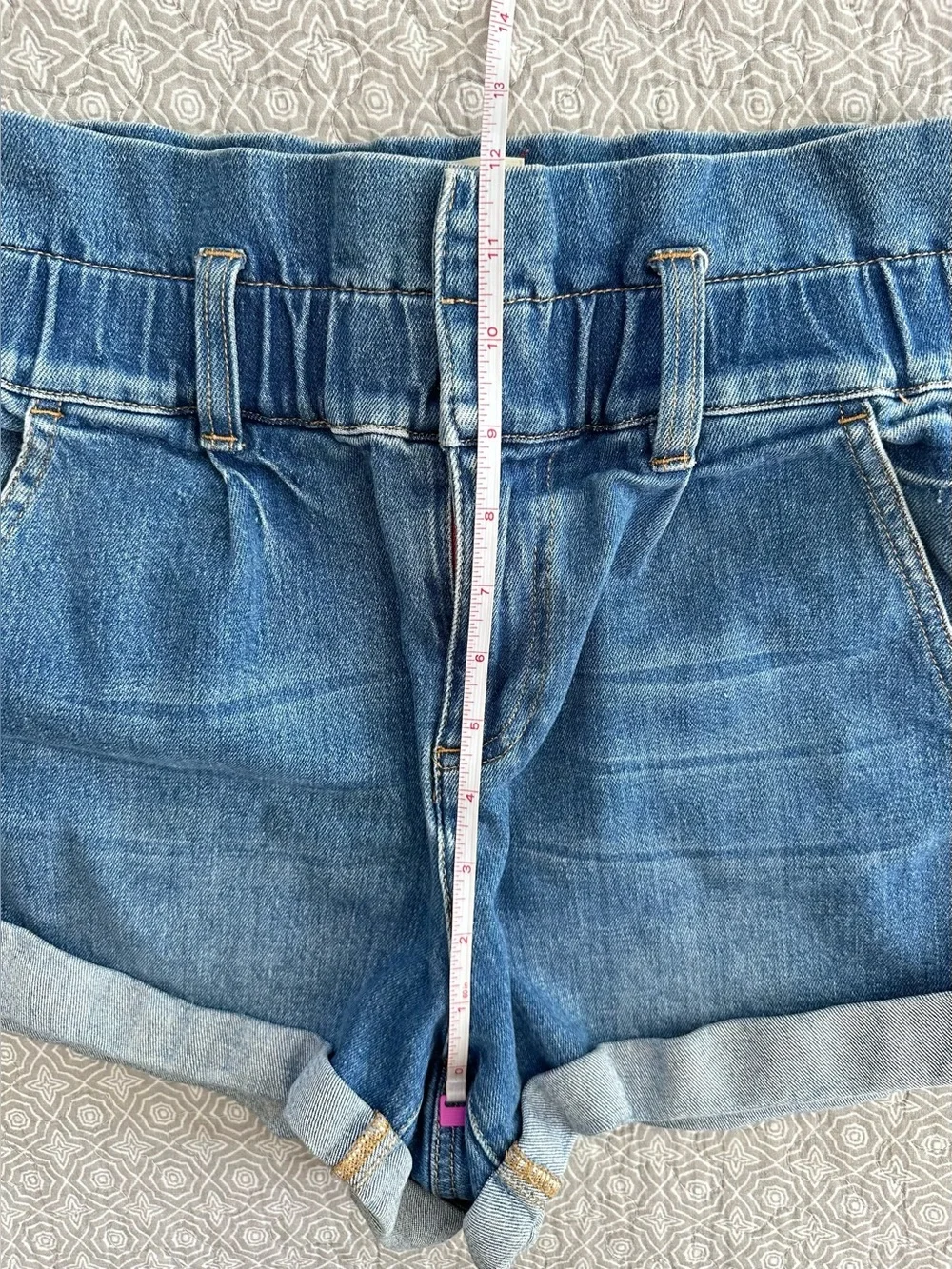 Alice + Olivia Jeans Blue Paperbag Belted Denim Shorts Rosemary Size 25